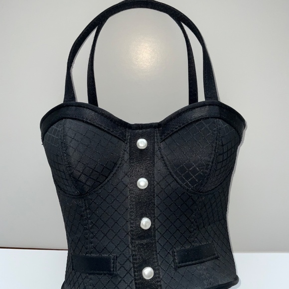 Black Bustier Corset Bag - Picture 4 of 5